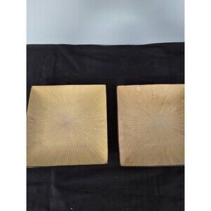 Set of 2 Joseph Abboud 11" Square Ventana Light Dark Brown Dinner Plate